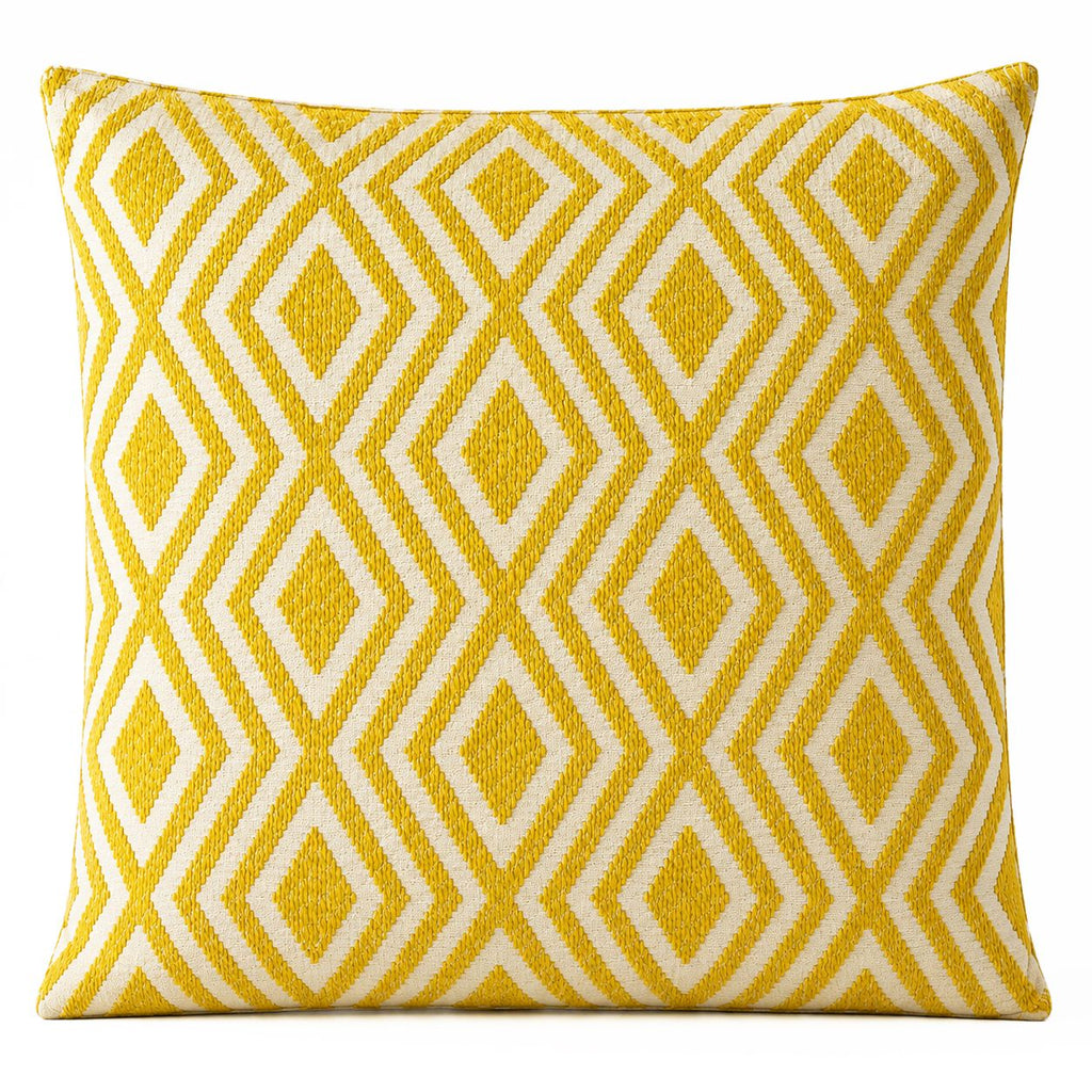 Classic Cushion Cover - Mustard Diamonds - 60x60cm - Jumbo Style