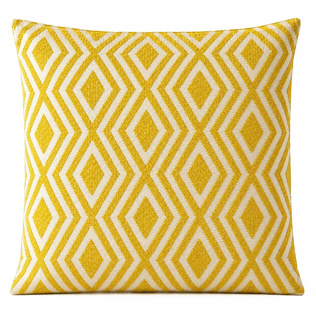 Classic Cushion Cover - Mustard Diamonds - 60x60cm - Jumbo Style