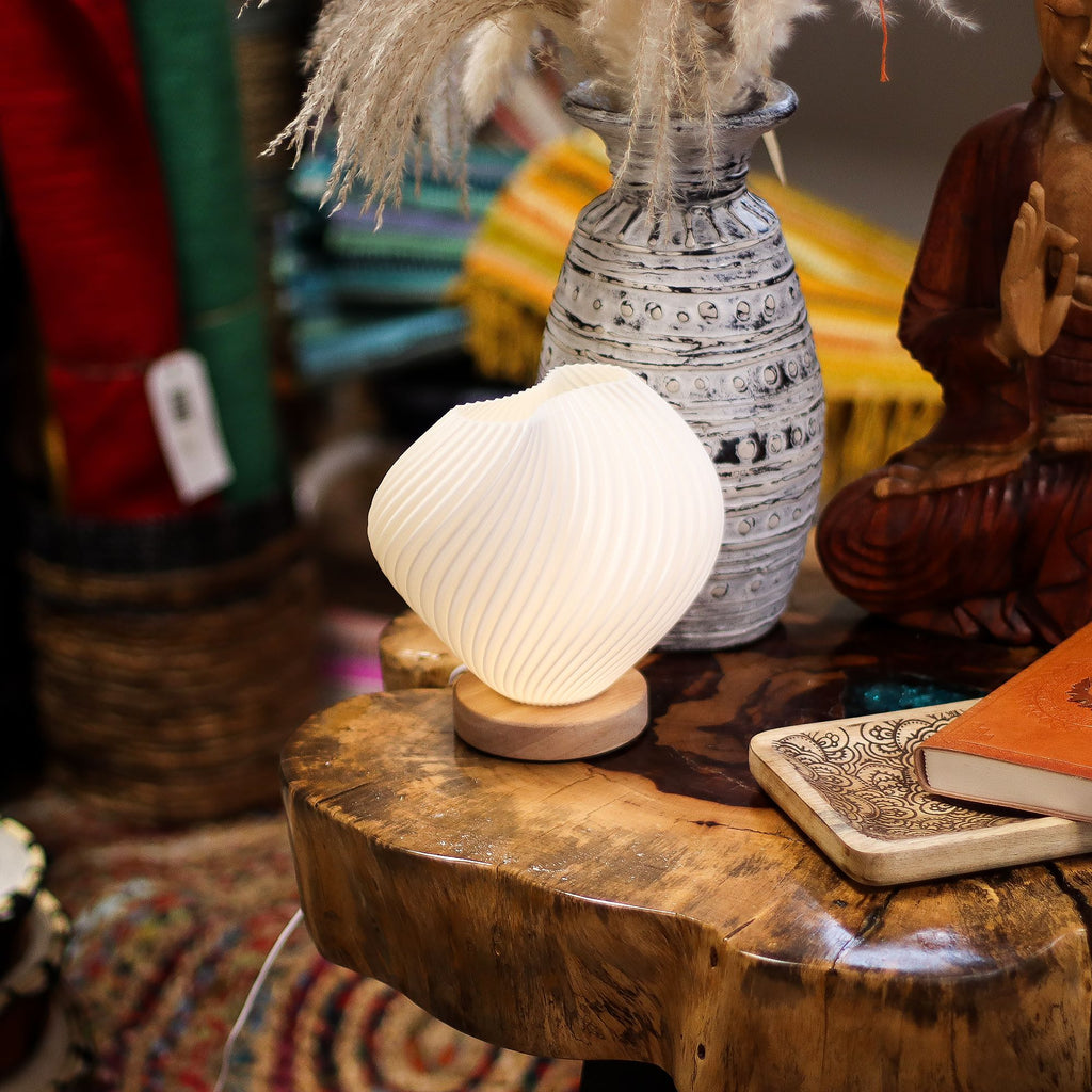 New Wave Twisted Shell Lamp – USB, 3 Light Settings