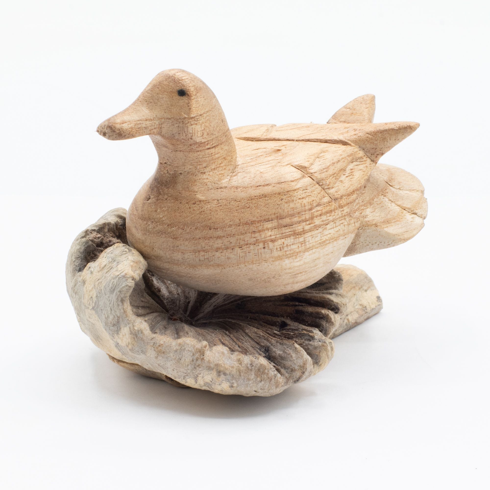 Handmade Parasite Wood Art Carving - Wild Duck Resting