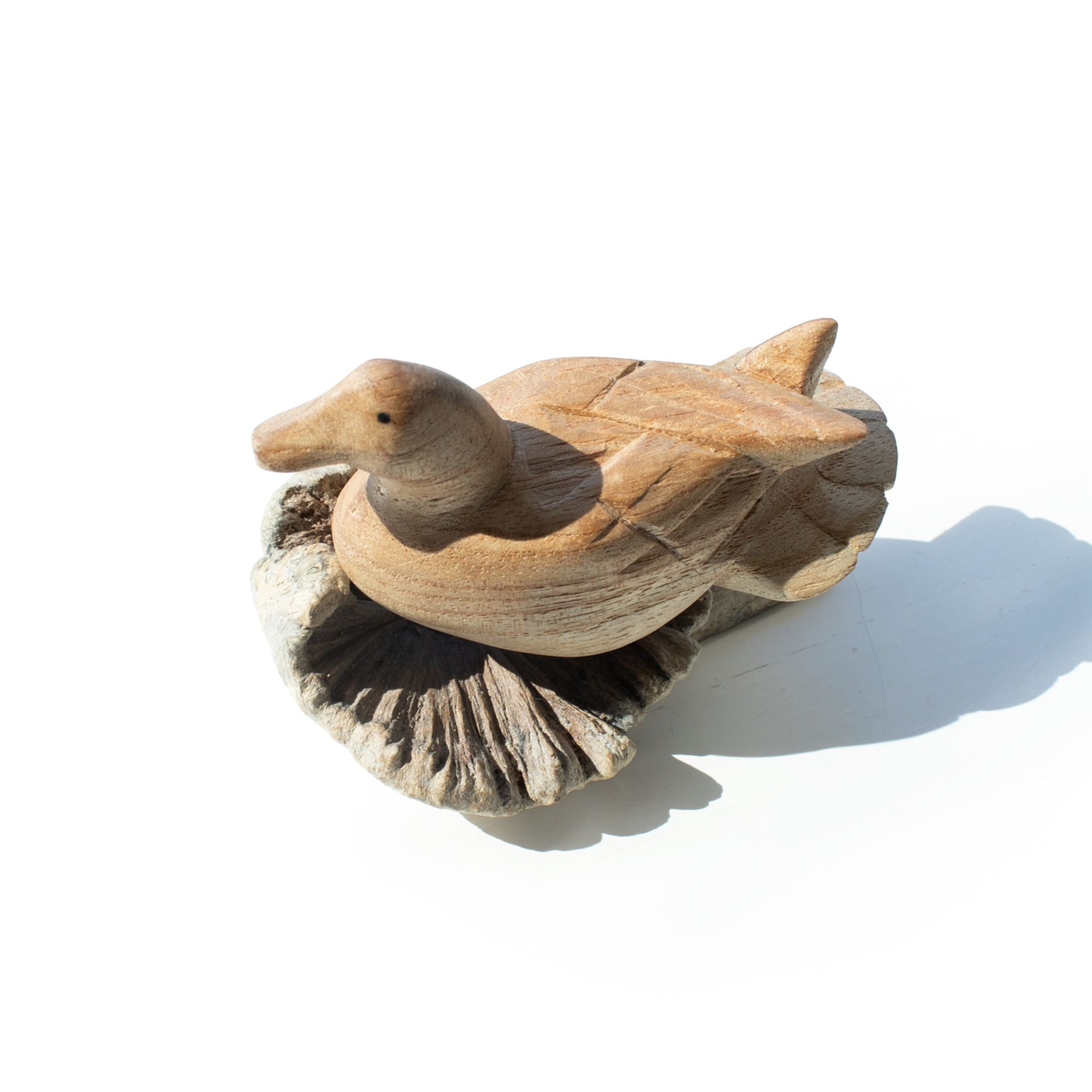 Handmade Parasite Wood Art Carving - Wild Duck Resting